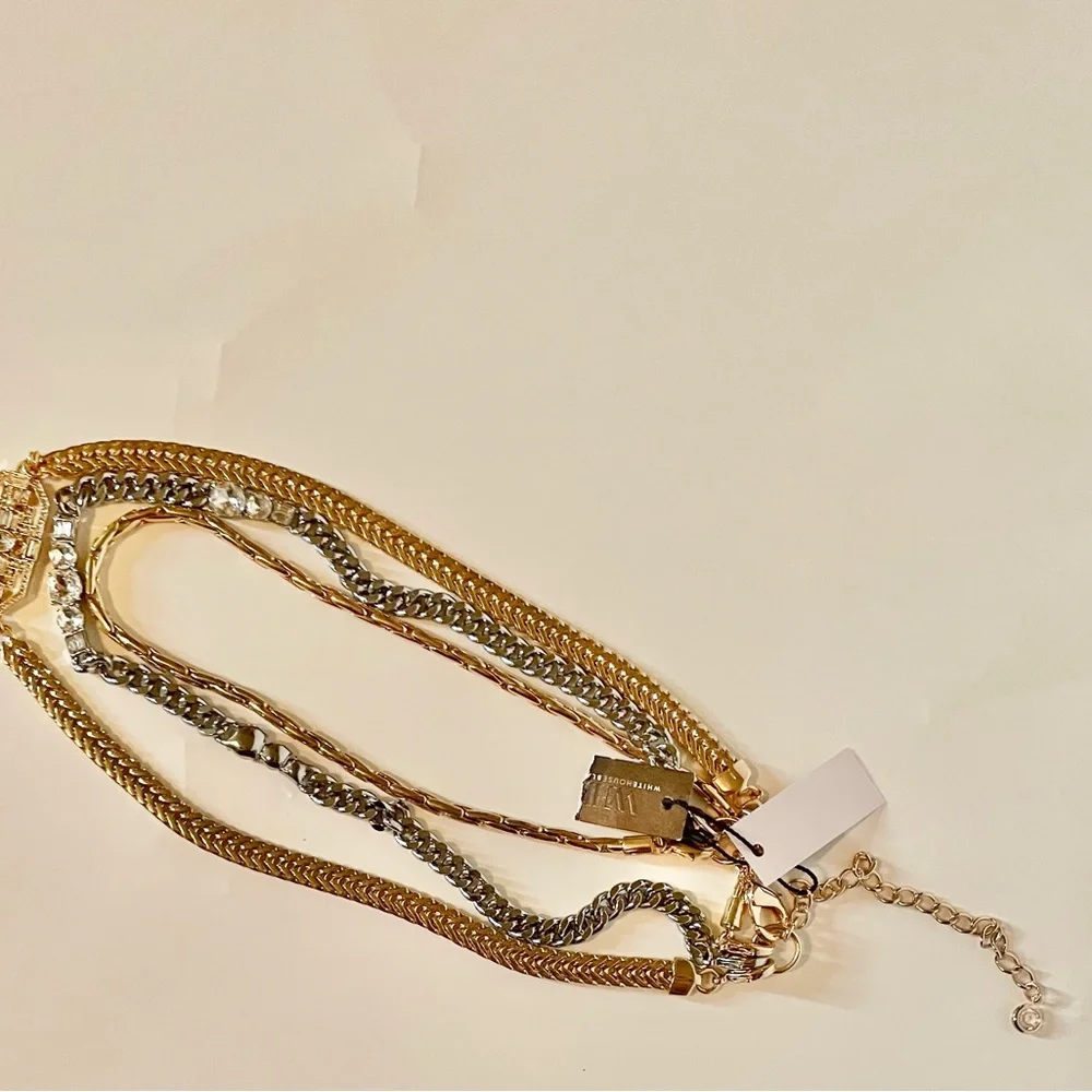 NWT White House Black Market  Elegant Gold and Silver Women's Necklace - Picture 2 of 4